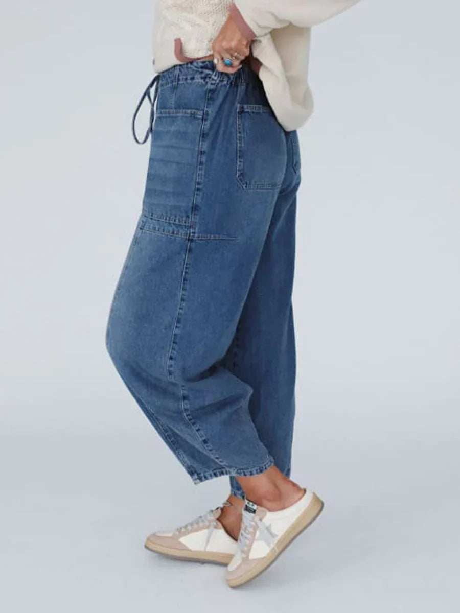 ALINA™ | RELAXED FIT DRAWSTRING DENIM PANTS