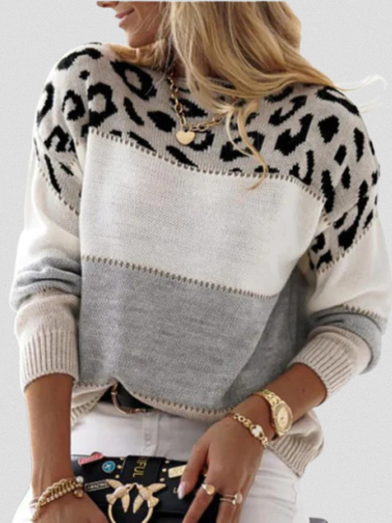 Celina™ | Leopard Accent Sweater